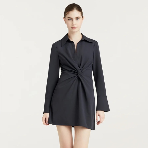 NEW Cinq a Sept Mckenna Twist front Collared dress - Picture 2 of 4